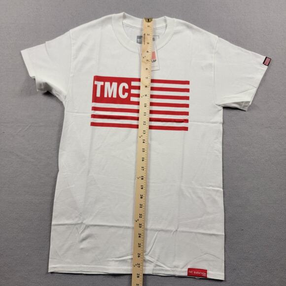 The Marathon Clothing TMC Shirt Mens Small White Graphic Tee Logo Run A Lap - Picture 8 of 8